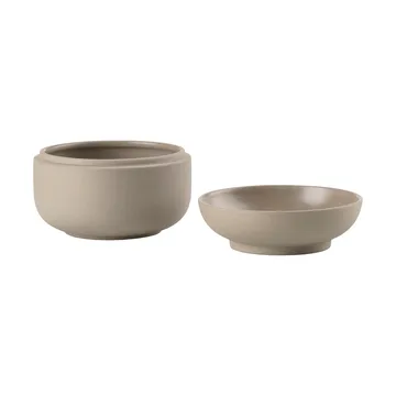 Sensu boks med lokk Ø10,5x7,5 cm - Taupe - Zone Denmark