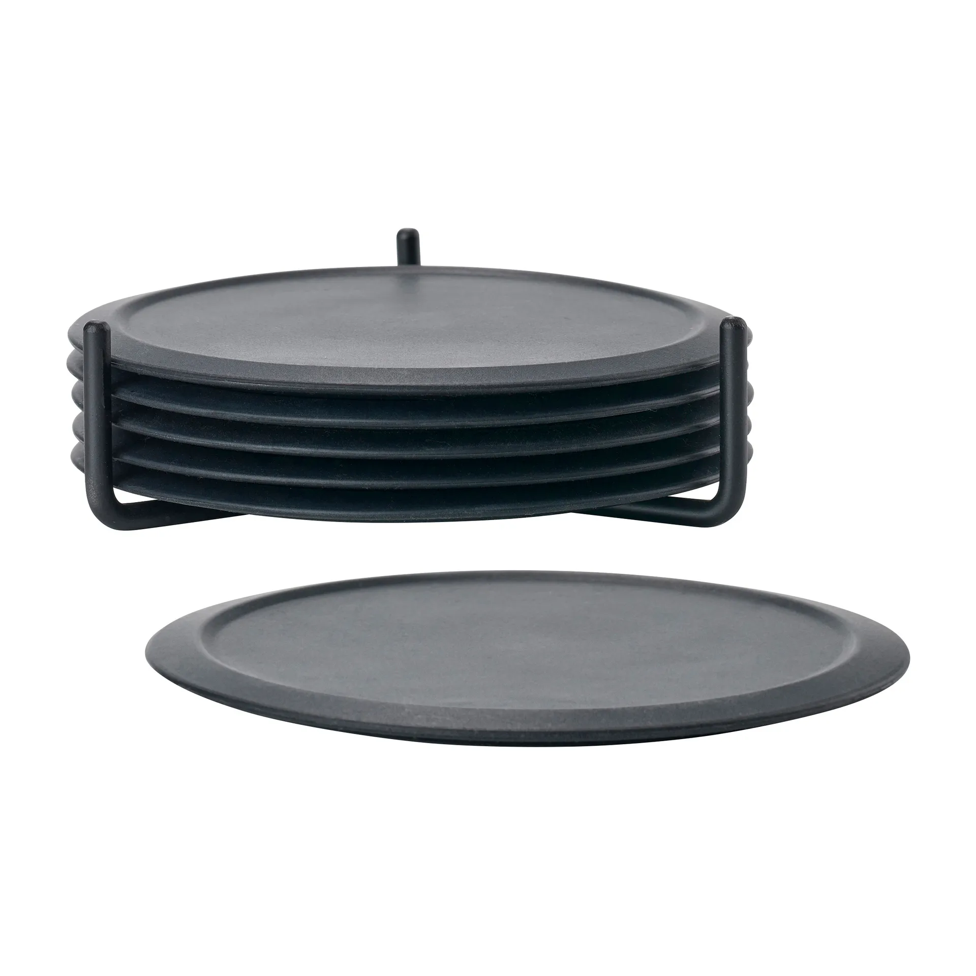 Singles glassunderlag 6-pack med beholder, Black Zone Denmark