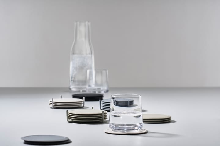 Singles glassunderlag 6-pack med beholder, Warm Grey Zone Denmark