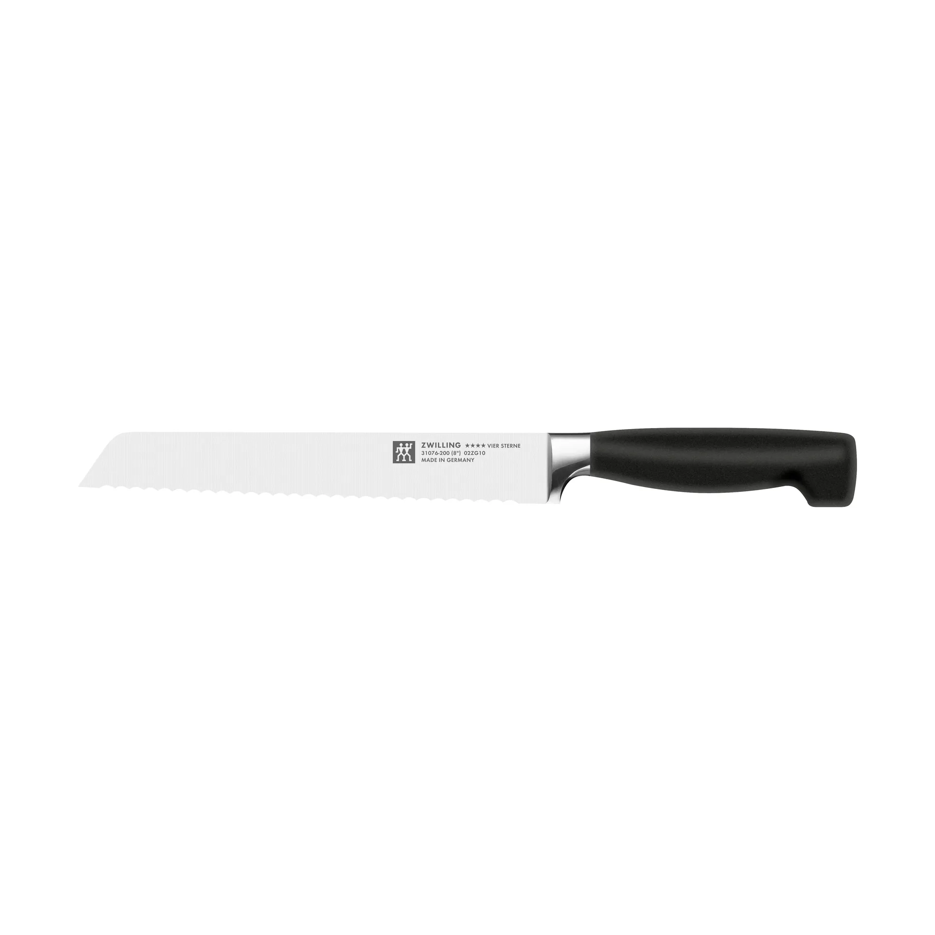 Zwilling Four star brødkniv 20 cm, Svart-rustfritt stål Zwilling