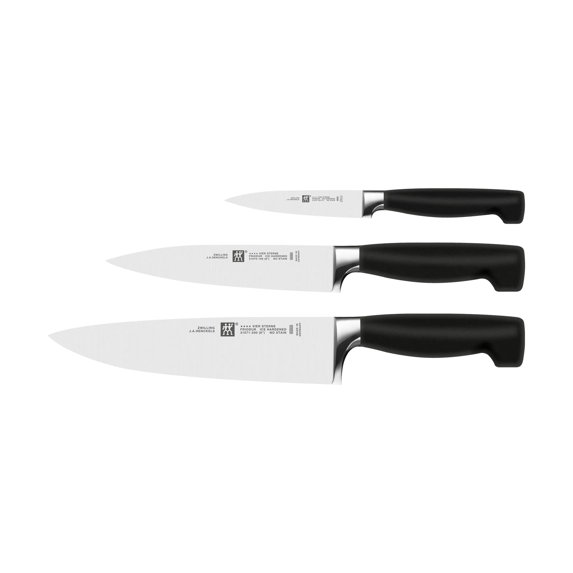 Zwilling Four star knivsett 3 deler, Svart-rustfritt stål Zwilling