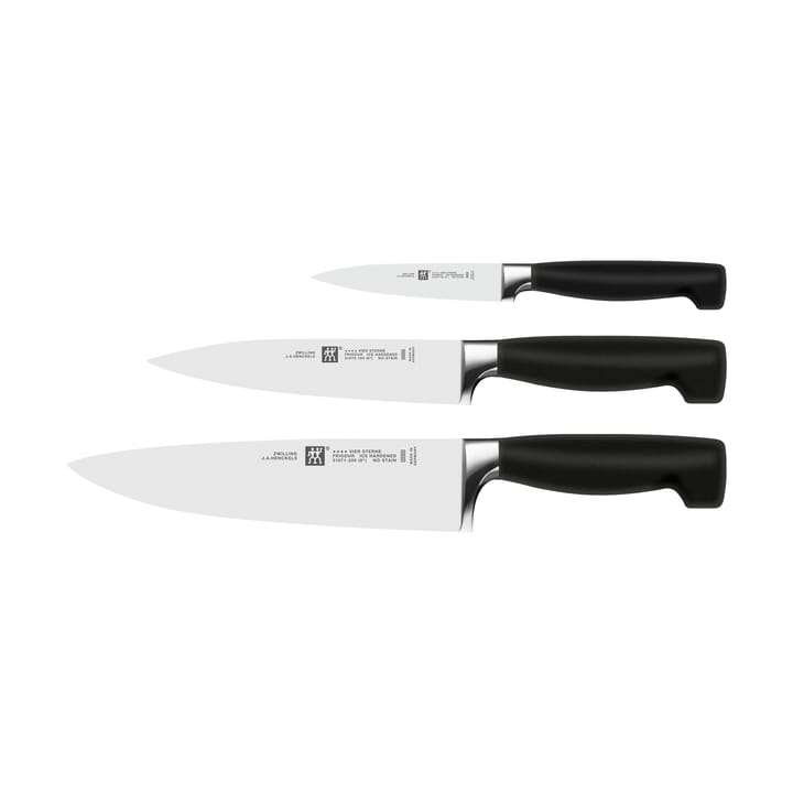Zwilling Four star knivsett 3 deler - Svart-rustfritt stål - Zwilling