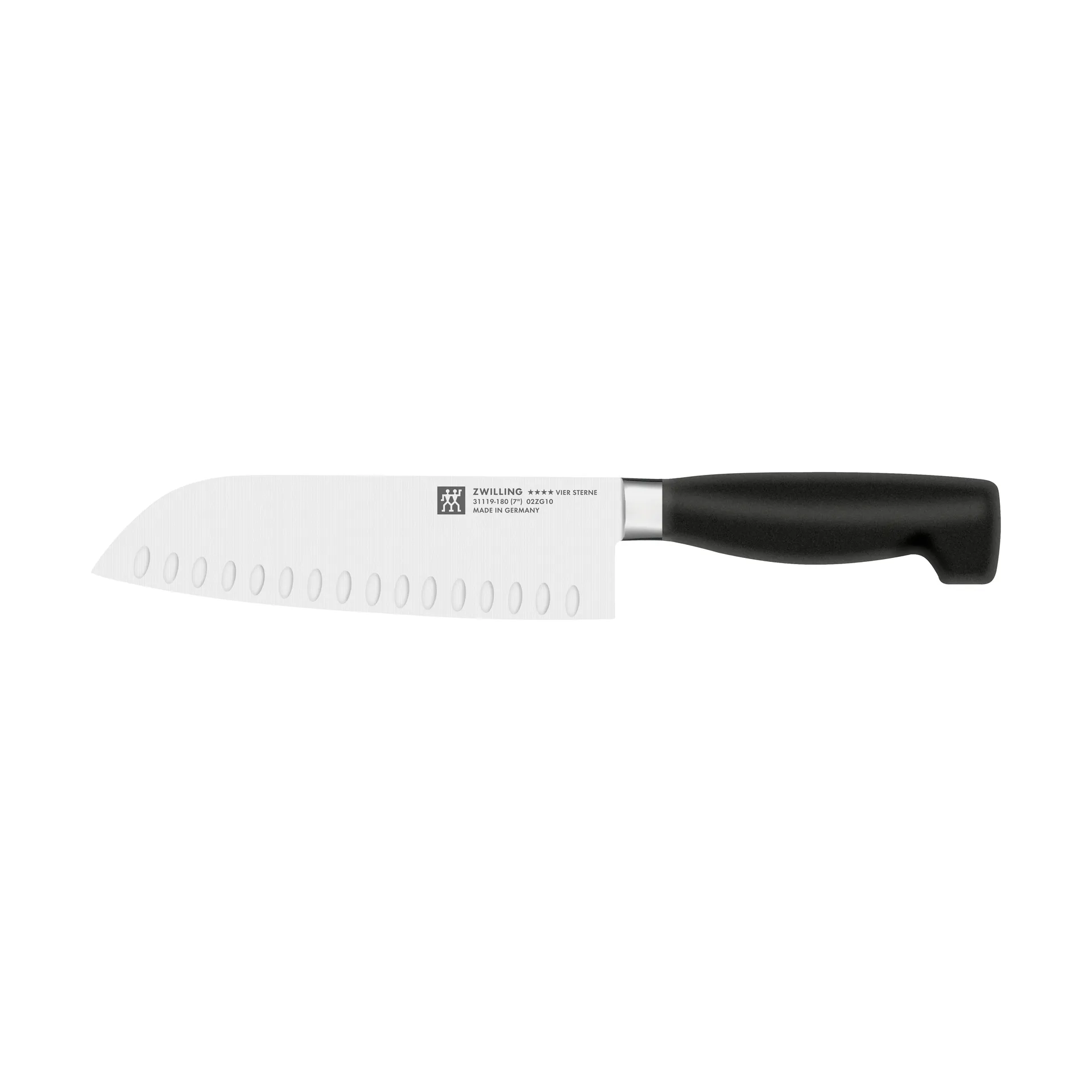 Zwilling Four star santokukniv 18 cm, Svart-rustfritt stål Zwilling
