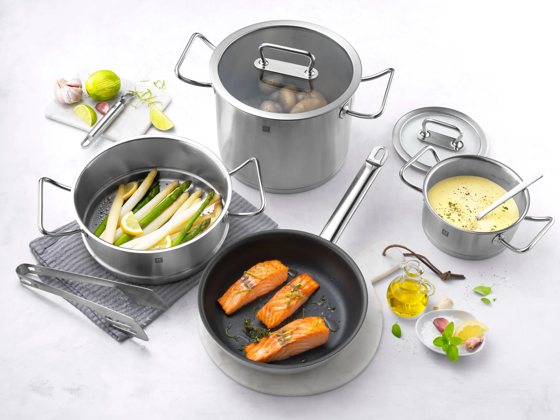 Zwilling pro gryte høy med glasslokk rustfritt stål, 3,5 L Zwilling