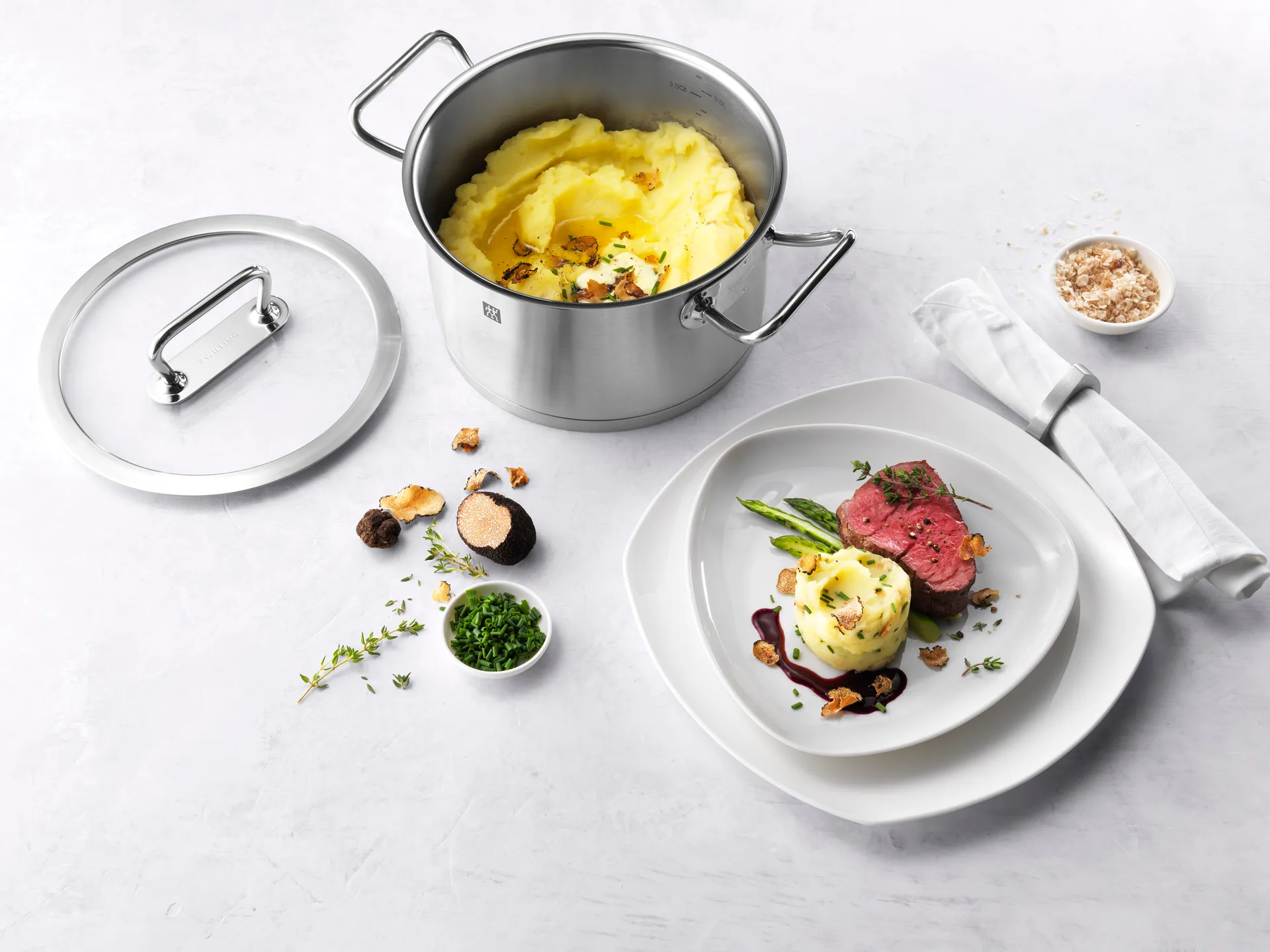 Zwilling pro gryte med glasslokk rustfritt stål, 3,1 L Zwilling