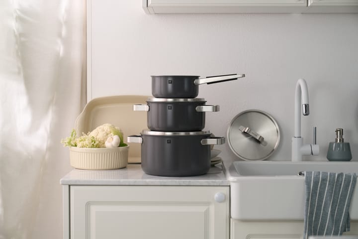 Zwilling Pure kasserollesett 5 deler, Grå Zwilling