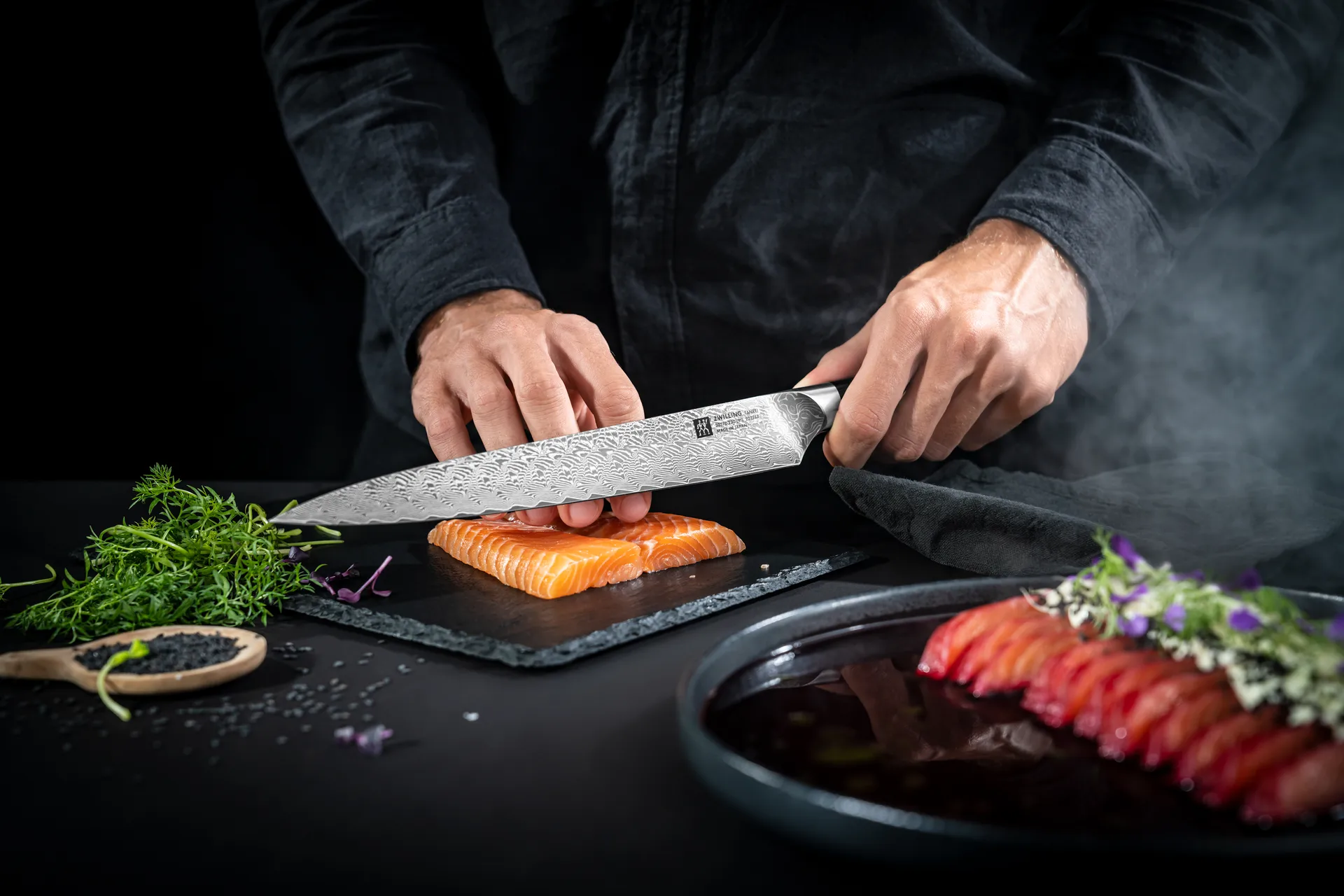 Zwilling Tanrei fileteringskniv 23 cm, Damaskus-svart Zwilling