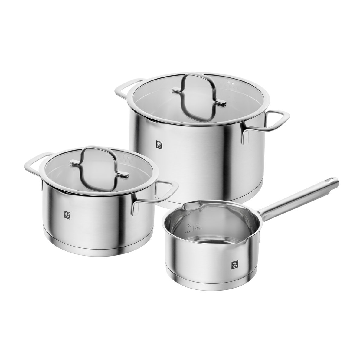 ZWILLING TrueFlow, Kokesett, Sølv, Rustfritt stål, Sølv, Glass, Keramisk, Gass, Halogen, Induksjon, Forseglet Plate
